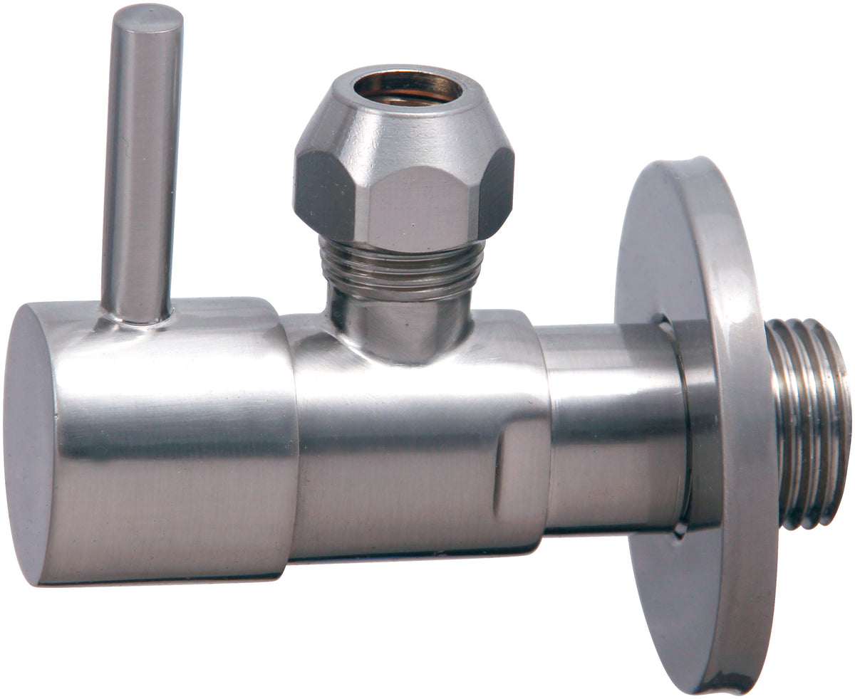 Minimal hoekstopkraan 1/2" x 3/8" of knel 10mm Geborsteld staal PVD