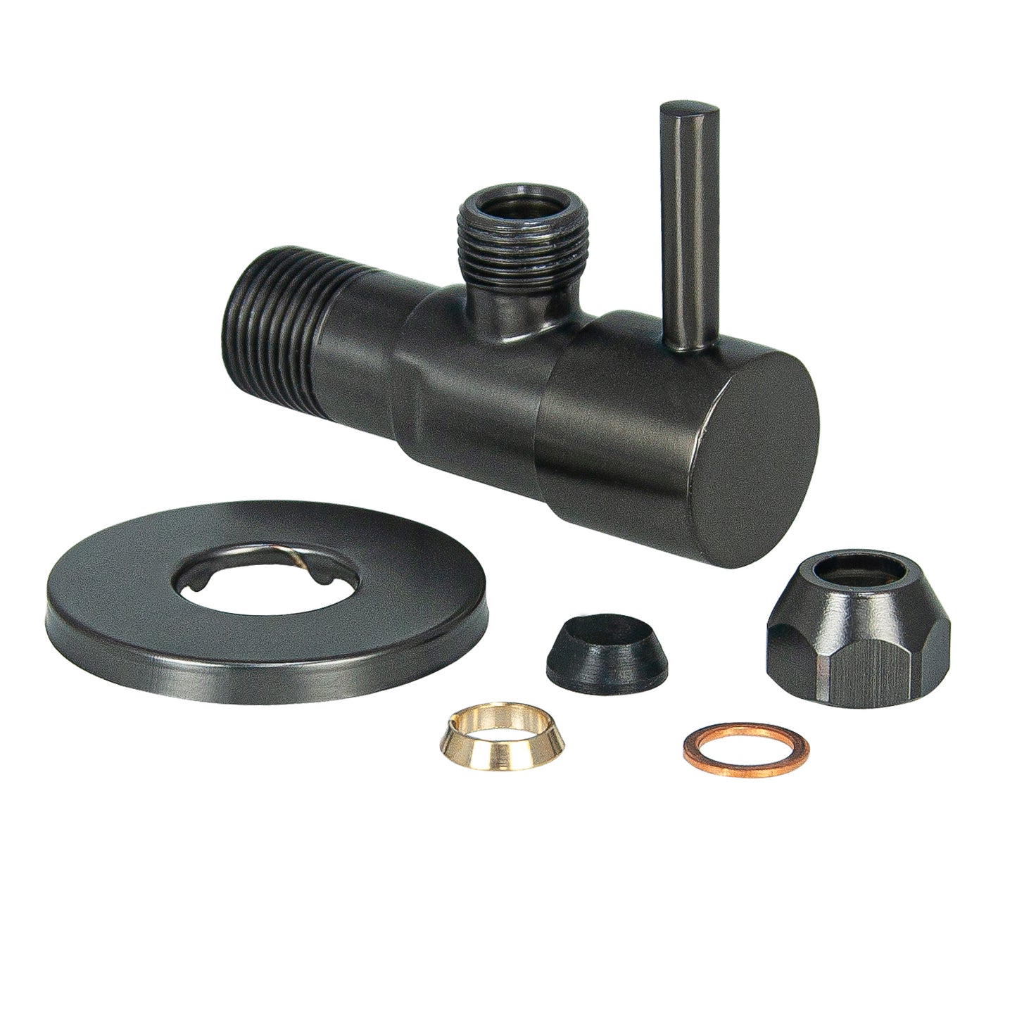 Válvula de ángulo mínimo 1/2" x 3/8" o abrazadera de 10 mm PVD metalizado