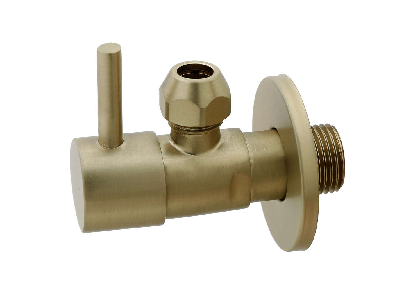 Válvula de ángulo mínimo 1/2" x 3/8" o abrazadera 10 mm latón cepillado PVD