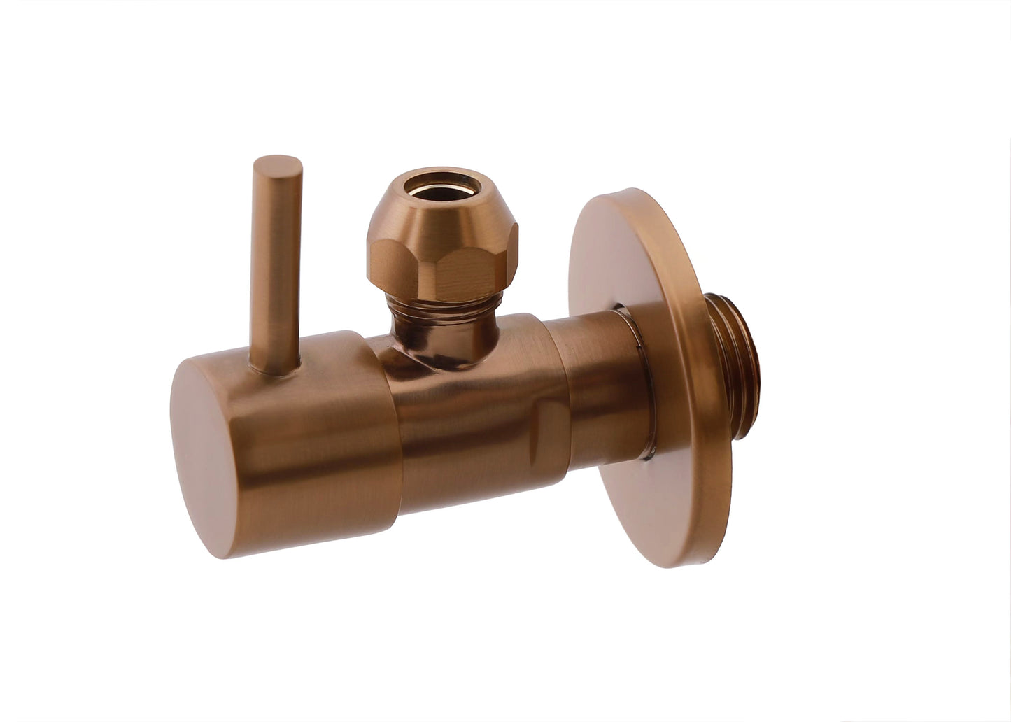 Minimal hoekstopkraan 1/2" x 3/8" of knel 10 mm geborsteld brons koper PVD