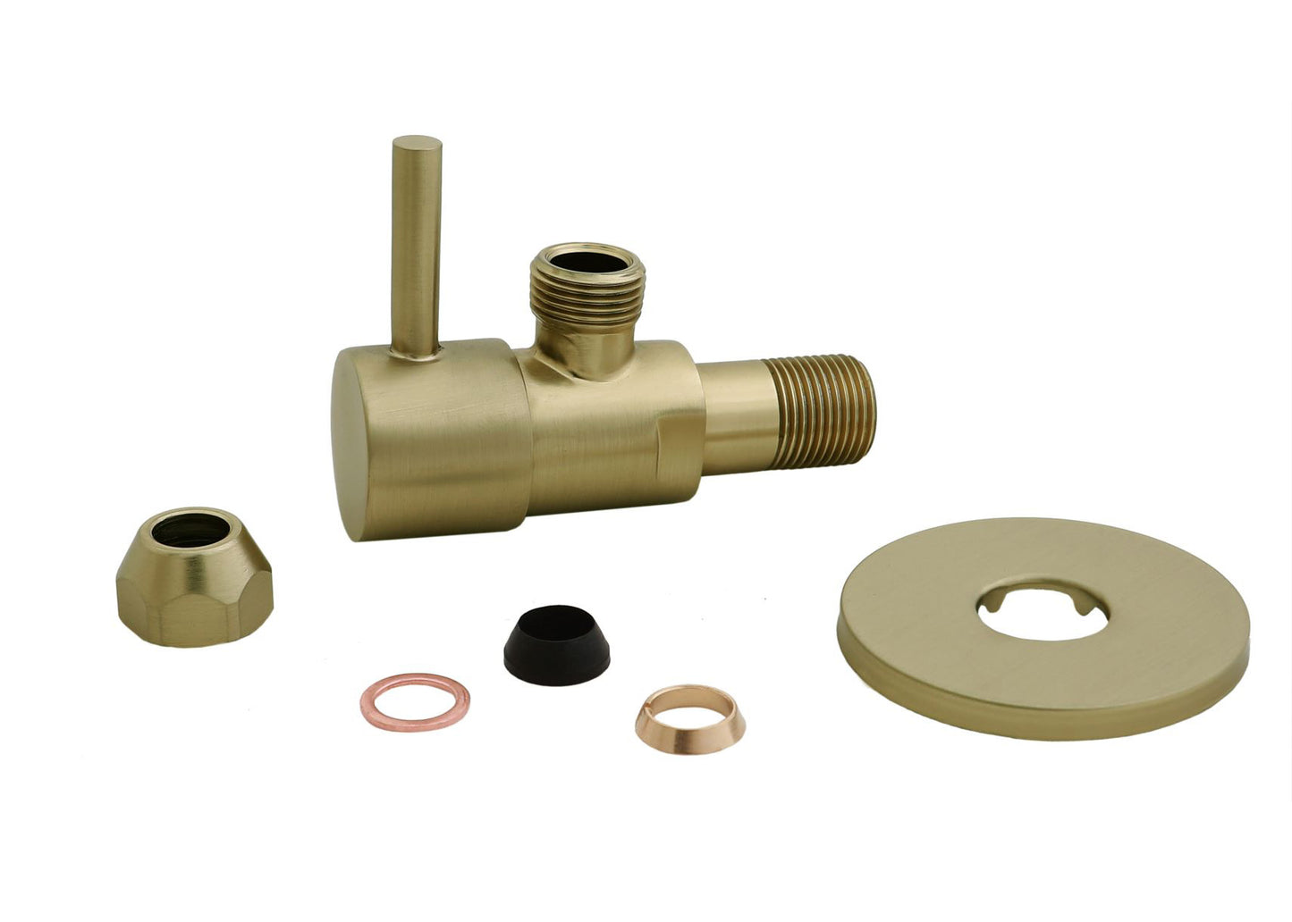 Minimal hoekstopkraan 3/8" x 3/8" of knel 10 mm geborsteld messing PVD