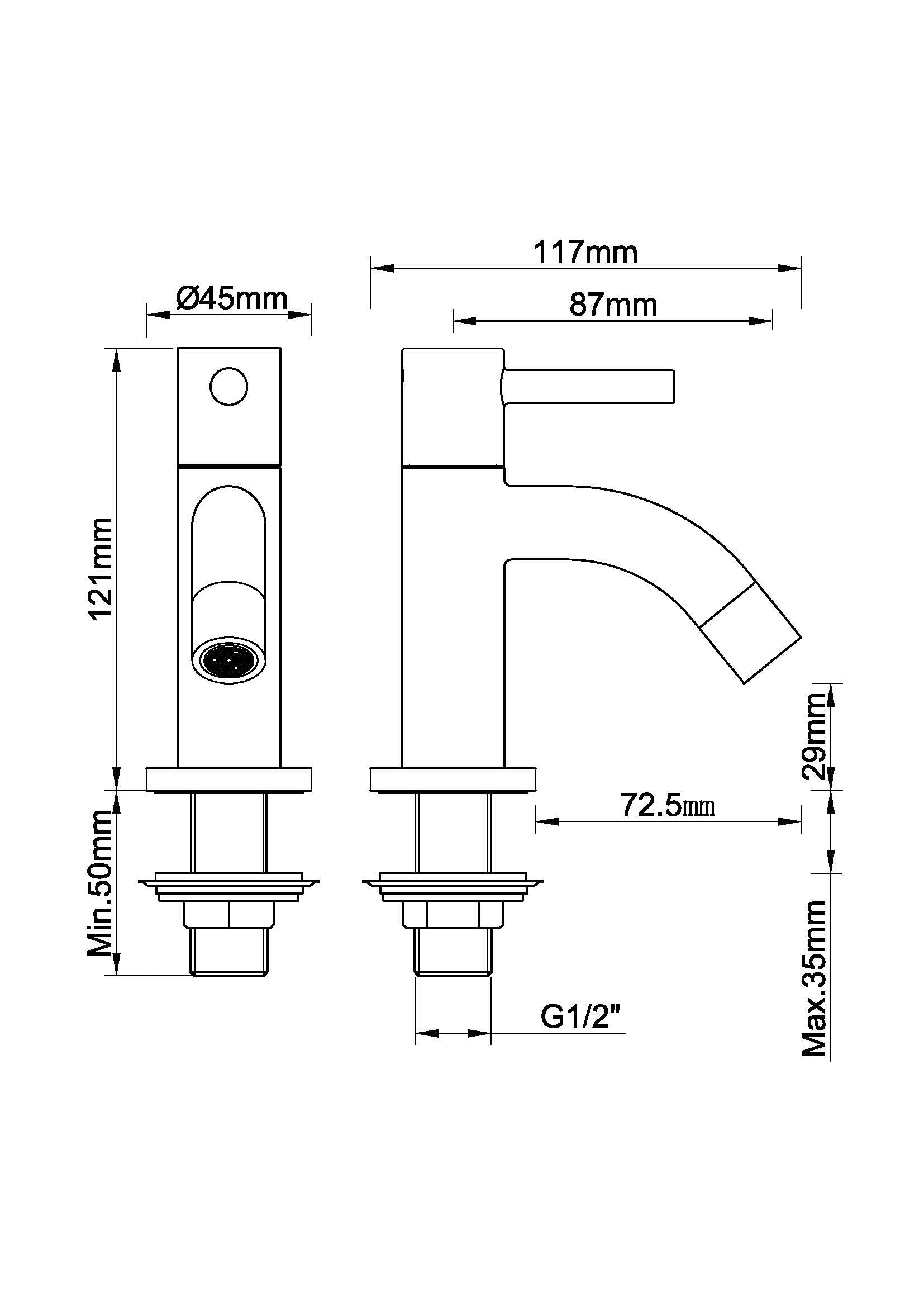 Cimara fonteinkraan Kiwa 1/2" | Chroom - WDtegels