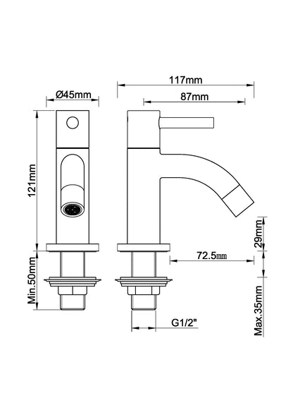 Cimara fonteinkraan Kiwa 1/2" | Chroom - WDtegels
