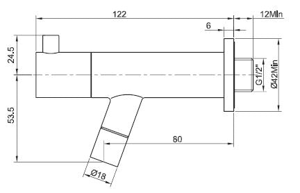 Amador fonteinkraan met muurbevestiging Kiwa 1/2'' | Geborsteld staal PVD - WDtegels