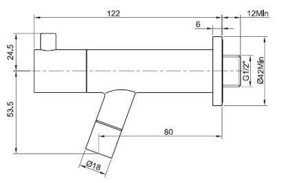 Amador fonteinkraan met muurbevestiging Kiwa 1/2'' | Geborsteld staal PVD - WDtegels