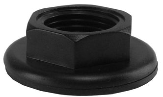 Mounting nut with packing ring 1/2" black