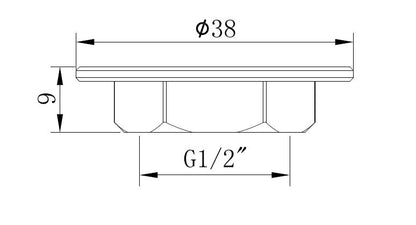 Bevestigingsmoer messing 1/2" - WDtegels