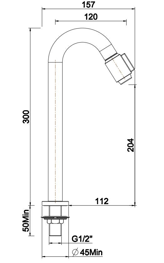 Caral Victoria fonteinkraan XL 1/2'' | Geborsteld messing PVD - WDtegels