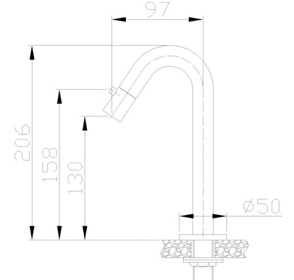 Metro fonteinkraan 1/2" | Mat zwart - WDtegels