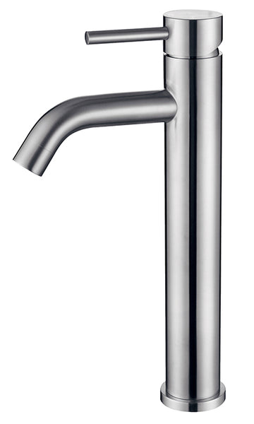 304 washbasin tap high with coldstart brushed stainless steel