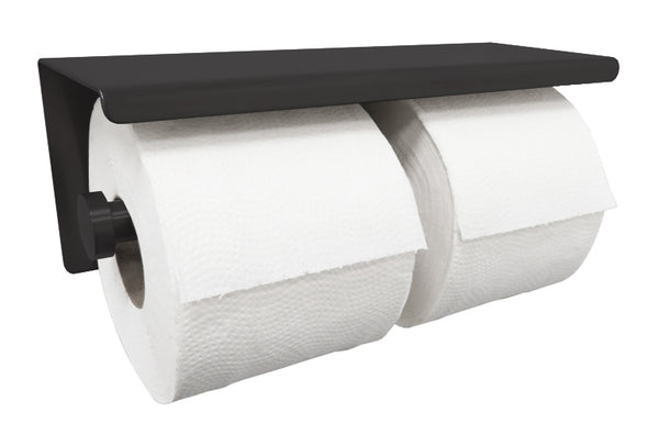 Wiesbaden Brush dubbele toiletrolhouder | Mat zwart