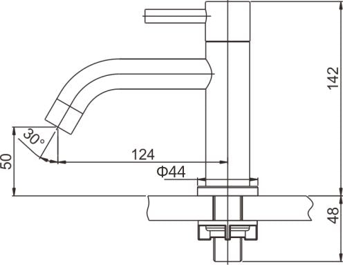 304 fonteinkraan 1/2" | Geborsteld RVS - WDtegels