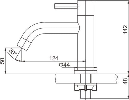 304 fonteinkraan 1/2" | Geborsteld RVS - WDtegels