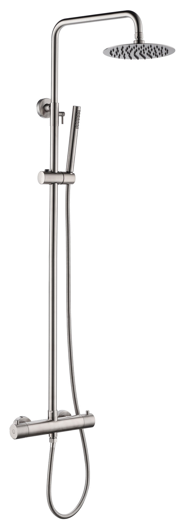 304 thermostatische regendoucheset | Opbouw | Geborsteld RVS