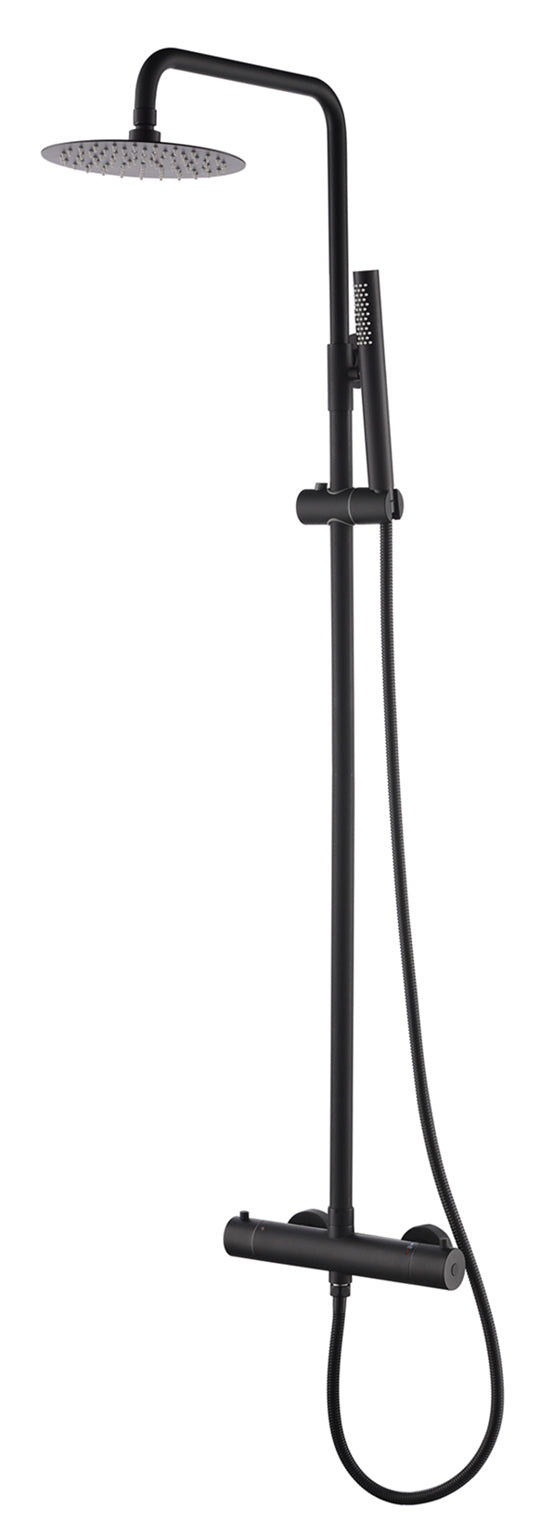 Tivaro ducha de lluvia termostática | De superficie | Negro mate