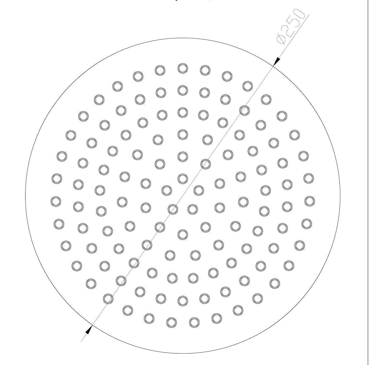 304 hoofddouche rond | 25cm | Geborsteld RVS - WDtegels