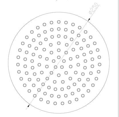 304 hoofddouche rond | 25cm | Geborsteld RVS - WDtegels