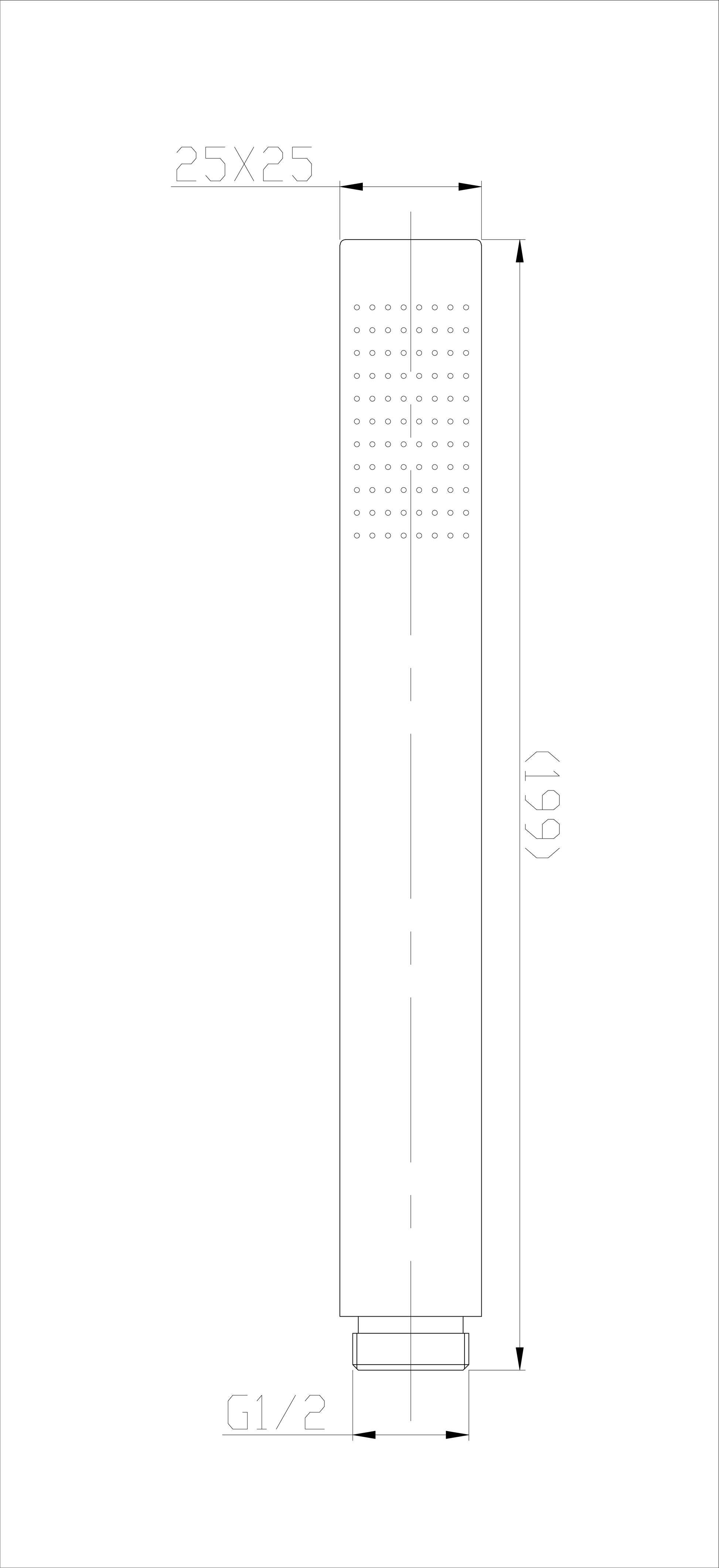 Wiesbaden 304-staafhanddouche vierkant RVS - WDtegels
