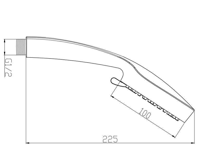 Maattekening 304 handdouche 5 standen rond Geborsteld RVS