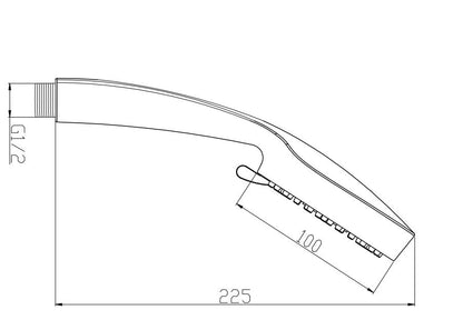 Maattekening 304 handdouche 5 standen rond Geborsteld RVS