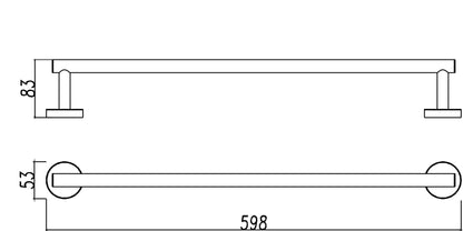 Brush handdoekrek 60 cm RVS 8718858071708