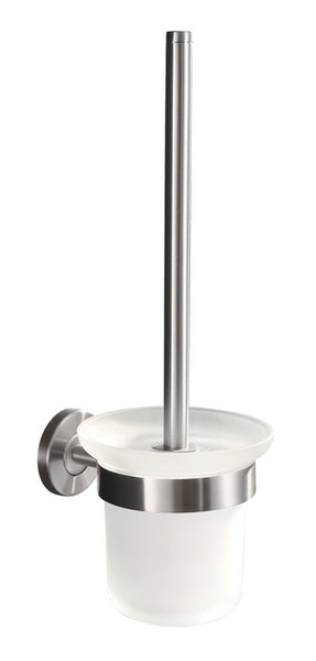 Wiesbaden 304-toiletborstelhouder glas + borstel RVS