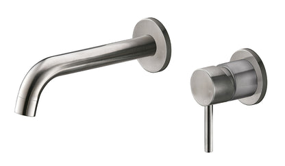 304 wastafelkraan met coldstart inbouw compleet geborsteld RVS - WDtegels