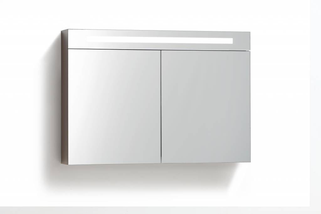 Spiegelkast 100 met LED verlichting Grey Oak - WDtegels
