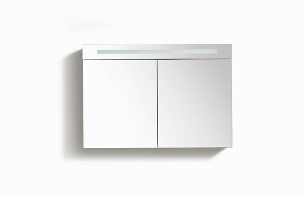 Mirror cabinet 90 with fluorescent lighting anthracite