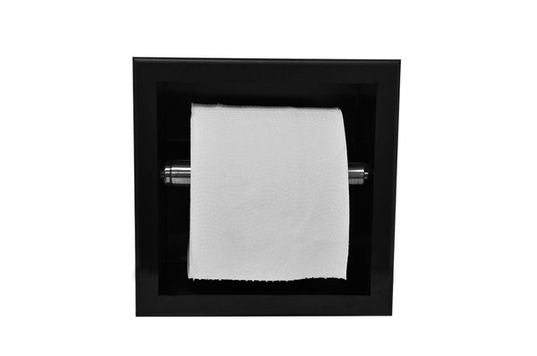 Portarrollos de papel higiénico empotrable Wiesbaden | Negro mate