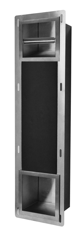 Wiesbaden inbouw-toiletrolhouder + reserve-rollen RVS - WDtegels