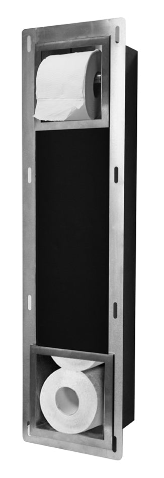 Wiesbaden inbouw-toiletrolhouder + reserve-rollen RVS - WDtegels