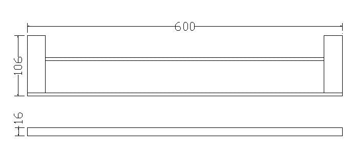 Wiesbaden Eris dubbele handdoekrek 60cm chroom