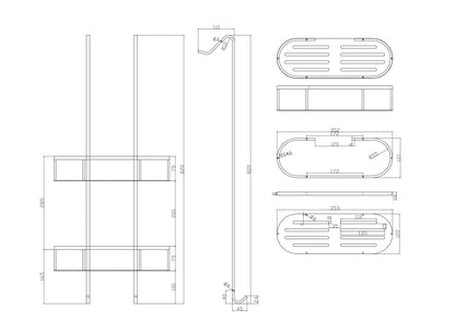 Wiesbaden Style mat-zwart ophangrek tbv glazen wand 80cm - WDtegels