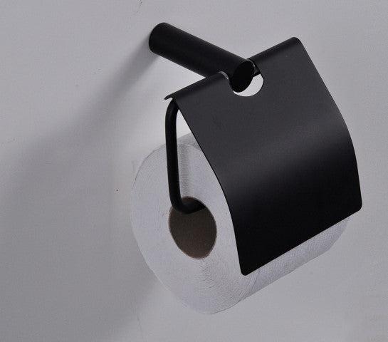 Portarrollos de papel higiénico Ida de Wiesbaden con tapa negra