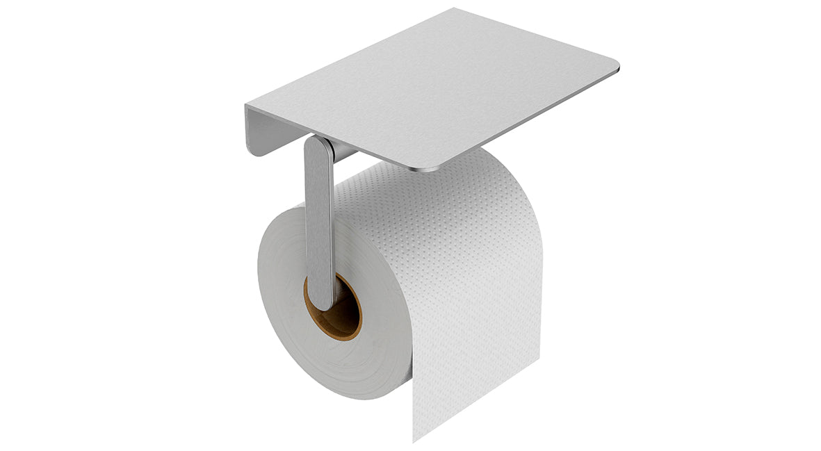 Alonzo toiletrolhouder met planchet RVS geborsteld - productfoto 2