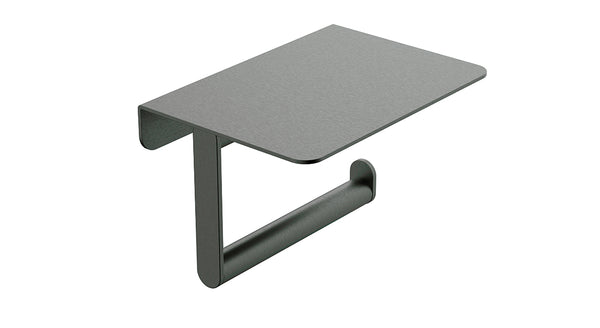 Alonzo toiletrolhouder met planchet | Gunmetal PVD