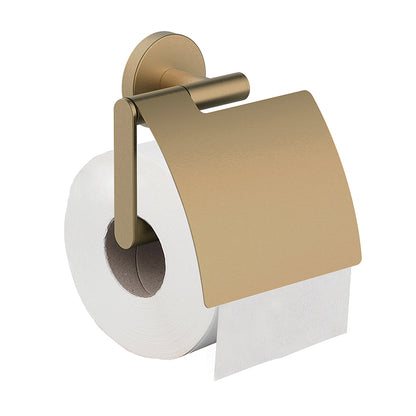Alonzo toiletrolhouder met klep geborsteld messing PVD - productfoto 2