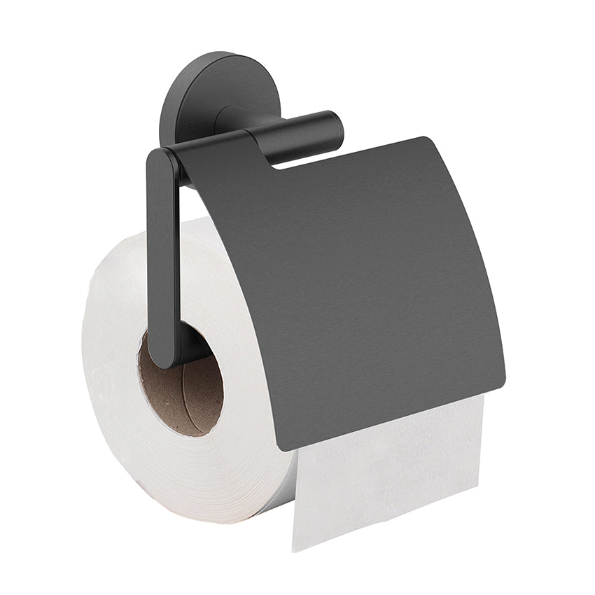 Alonzo toiletrolhouder met klep gunmetal PVD - productfoto 2