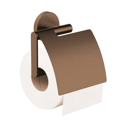 Alonzo toiletrolhouder met klep geborsteld brons koper PVD - productfoto 2