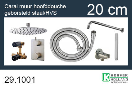 One-Pack inbouwthermostaatset rond type 202 Hoofddouche 20cm