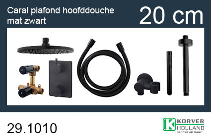 One-Pack inbouwthermostaatset rond type 301 Hoofddouche 20cm