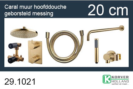 One-Pack inbouwthermostaatset rond type 402 | Hoofddouche 20cm