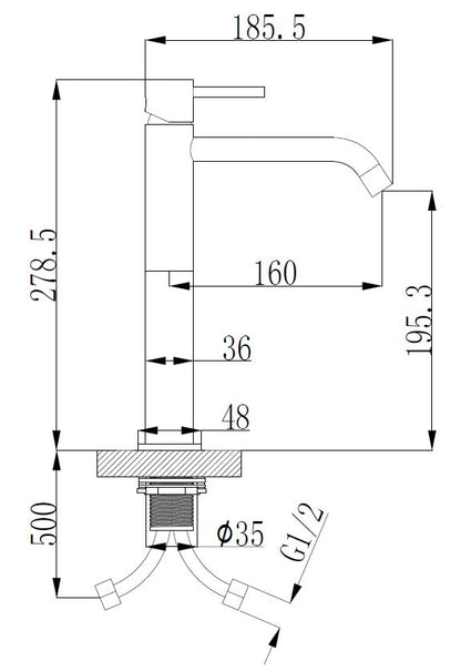 Style XL wastafelkraan hoog | Chroom - WDtegels