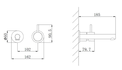 Wiesbaden Style inbouwwastafelkraan mat-zwart