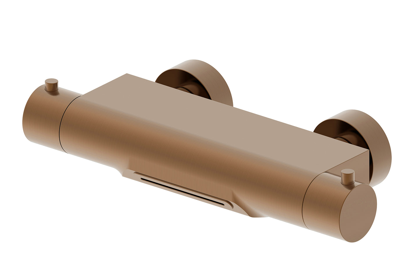 Style thermostatische badmengkraan waterval cooltouch geborsteld brons koper PVD - WDtegels