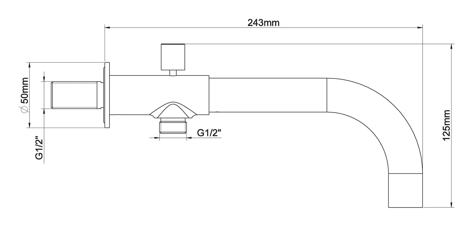 inbouw-baduitloop met omstel rond 23cm | Mat zwart - WDtegels