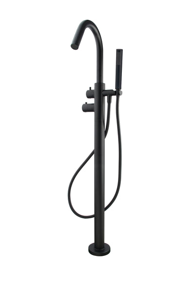 Caral freestanding thermostatic bath mixer, matt black