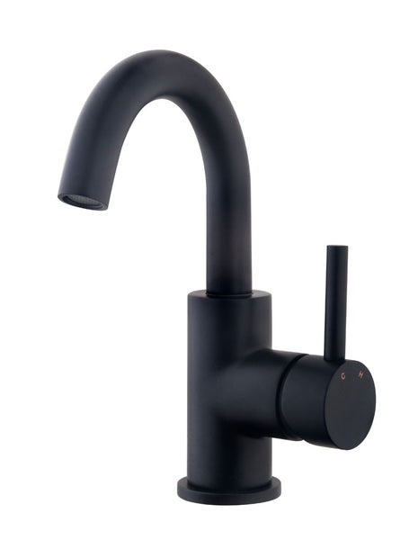 Wiesbaden Caral surface-mounted washbasin tap with swivel spout, matt black