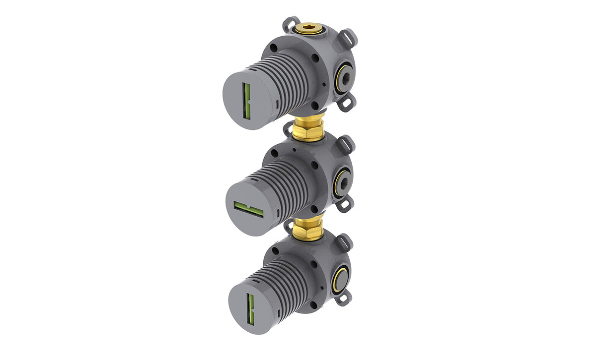 Caral inbouwdeel thermostatische douchekraan met 2 stopkranen